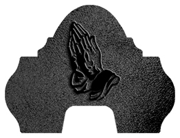 DARAY-L-516-BK-SH-BK Black Praying Hands Shimmer Black